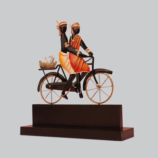 Tribal Couple on Cycle Table Top Artifact – 9x10 Inches