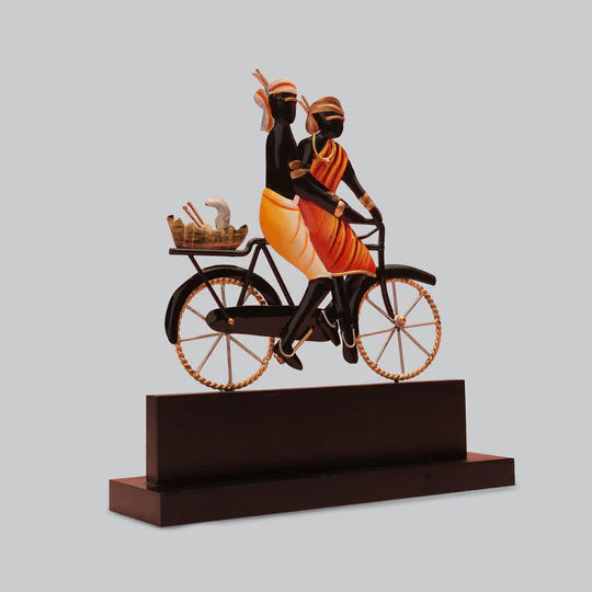 Tribal Couple on Cycle Table Top Artifact – 9x10 Inches