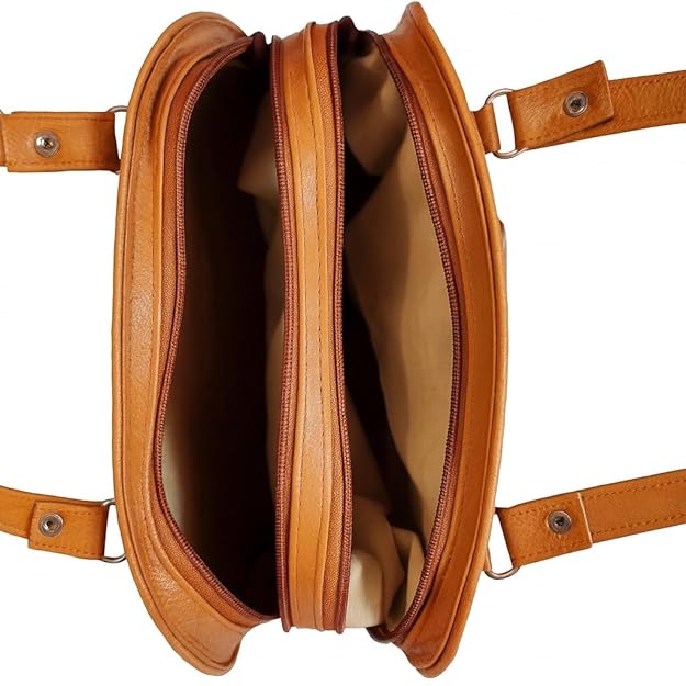 Kalaa Vibe Premium Woven Pattern Handbag for Women – Elegant Brown Faux Leather Shoulder & Tote Bag, Stylish Daily Use Purse with Durable Handles, Lightweight Design, Perfect for Casual, Office