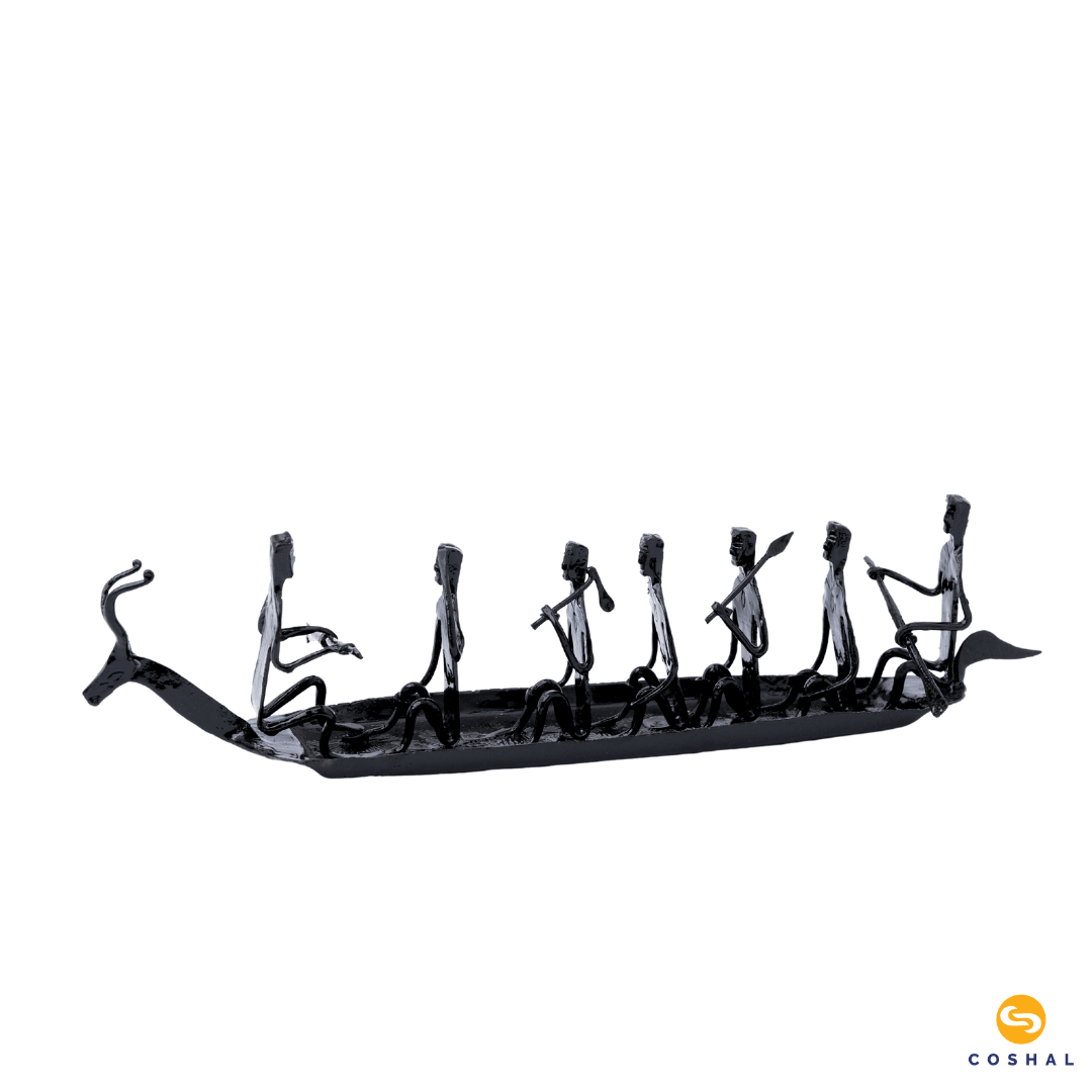 Bastar Tribal Iron Craft Deer Boat | Wrought Iron | Handcrafted Showpiece | Coshal | CI07