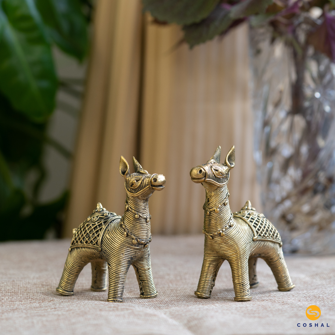 Brass Camel Showpiece | Dhokra Brass Decor | Best Kept as figurines | Bastar Dhokra Art | Coshal | CD04