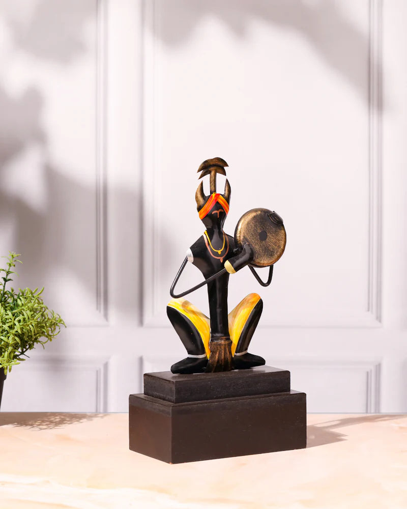 Tribal Man Playing Dafli Table Top