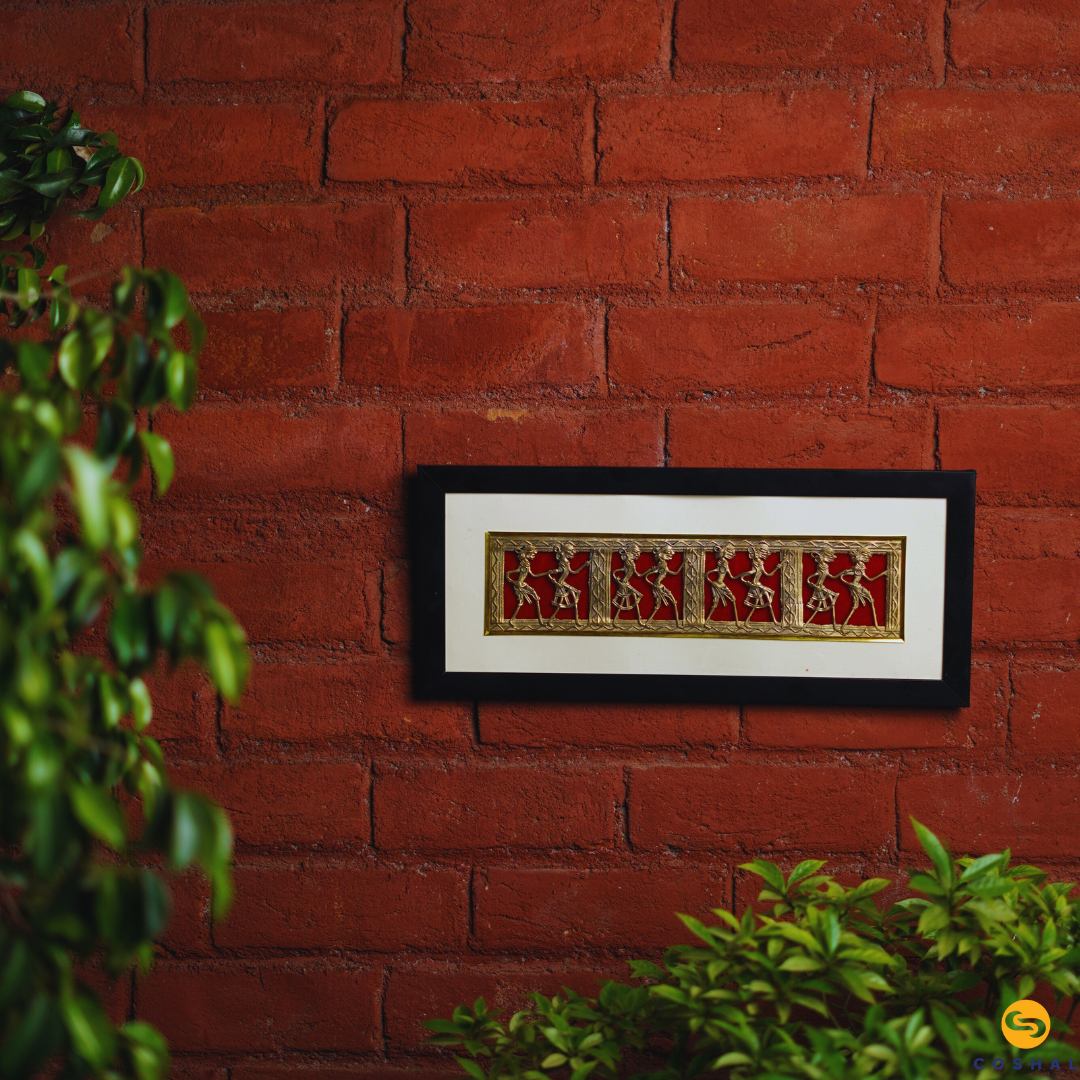 Handmade Wall Frame | Dokra art | Brass Tribal Wall Decor | Coshal | CD45