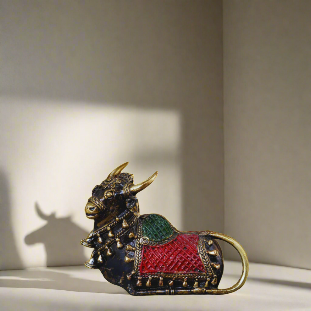 Nandi Bull | Dhokra auspicious Art | Best for Table Tops |  Bastar Dhokra Art | Room Decor | Coshal | CD28