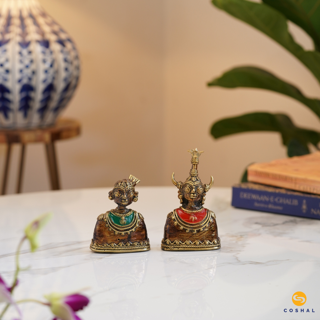 Tribal Couple Madia Madin | Dhokra Brass Decor | Best for Table Tops | Bastar Dhokra Art | Coshal | CD12