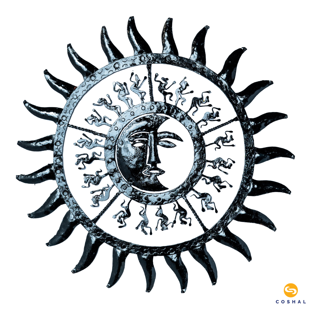 Tribal Sun Wall Hanging | Wrought Iron | Aesthetic Home Décor | Coshal | CI27