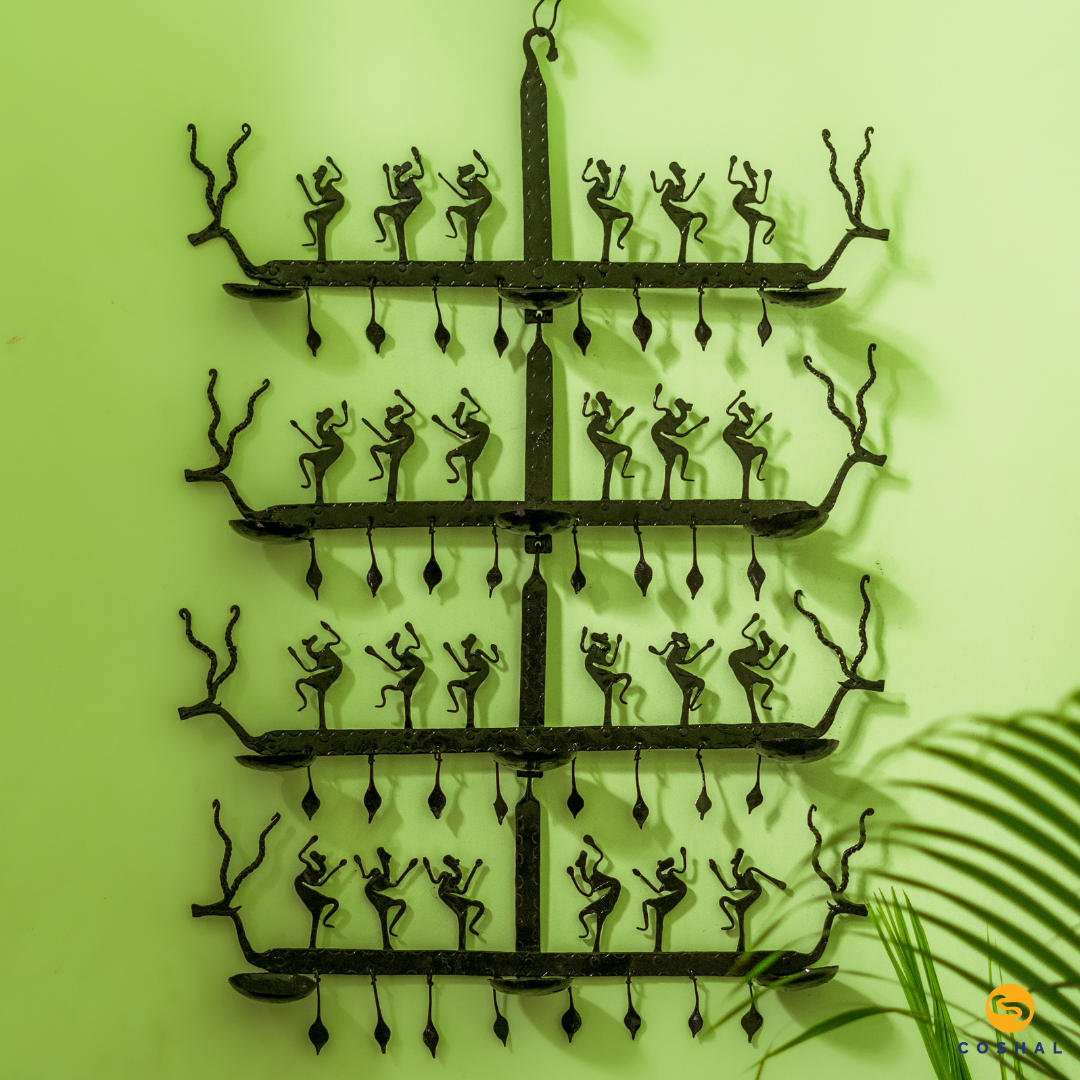 Wall Hangings For Living Room Tealights | Wrought Metal Decorative pieces | Joda Laman Diya | Coshal | CI11