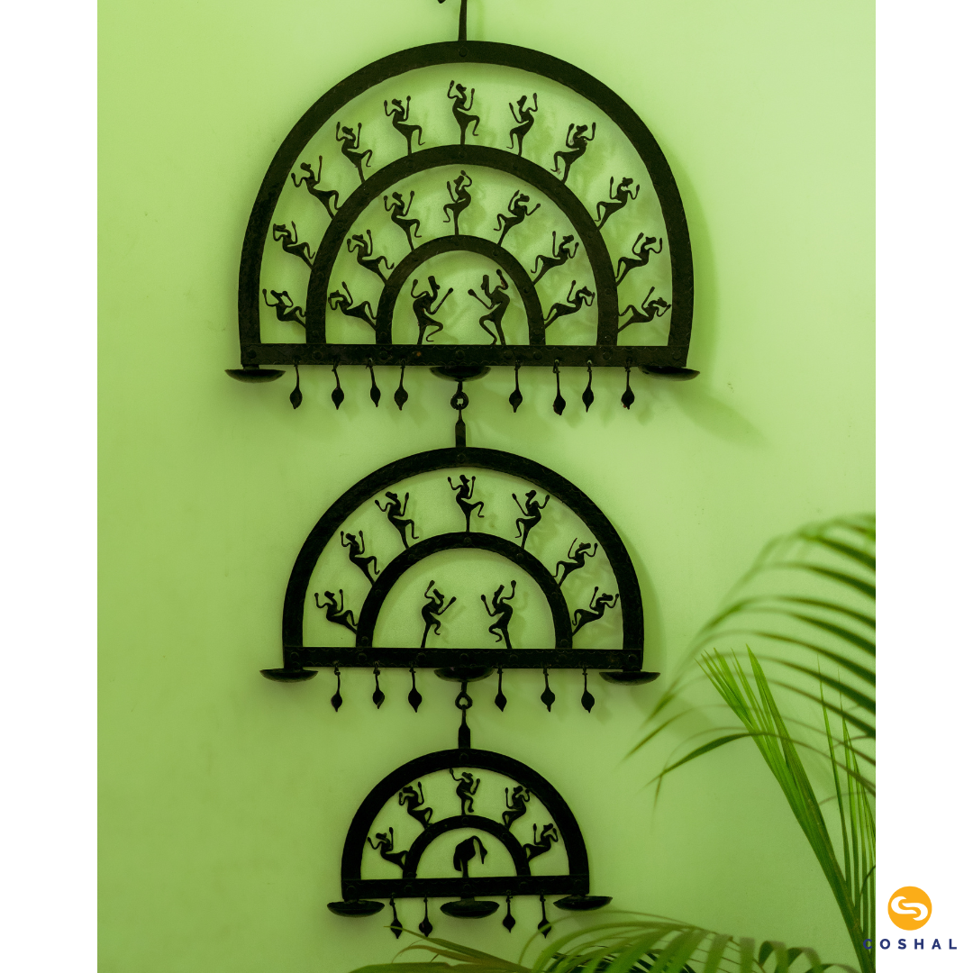 Wall hanging decoration Tealights| Wrought Iron Decorative pieces | Joda Laman Diya | Coshal | CI09