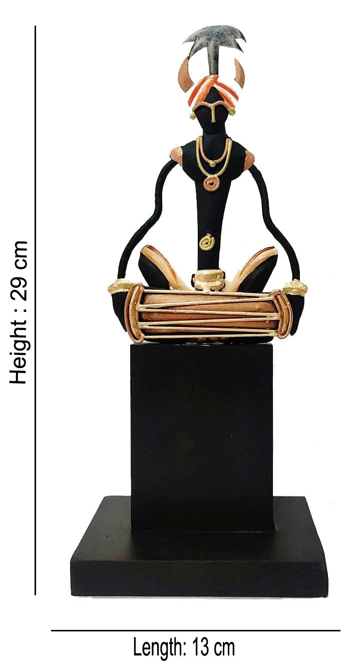 Tribal Man Playing Dholak Table Top